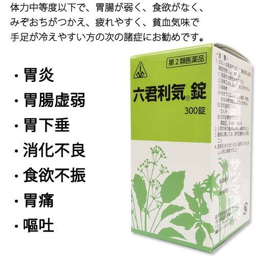 【受注発注品】六君利気錠(りっくんりきじょう)300錠【第2類医薬品】[ホノミ剤盛堂薬品]