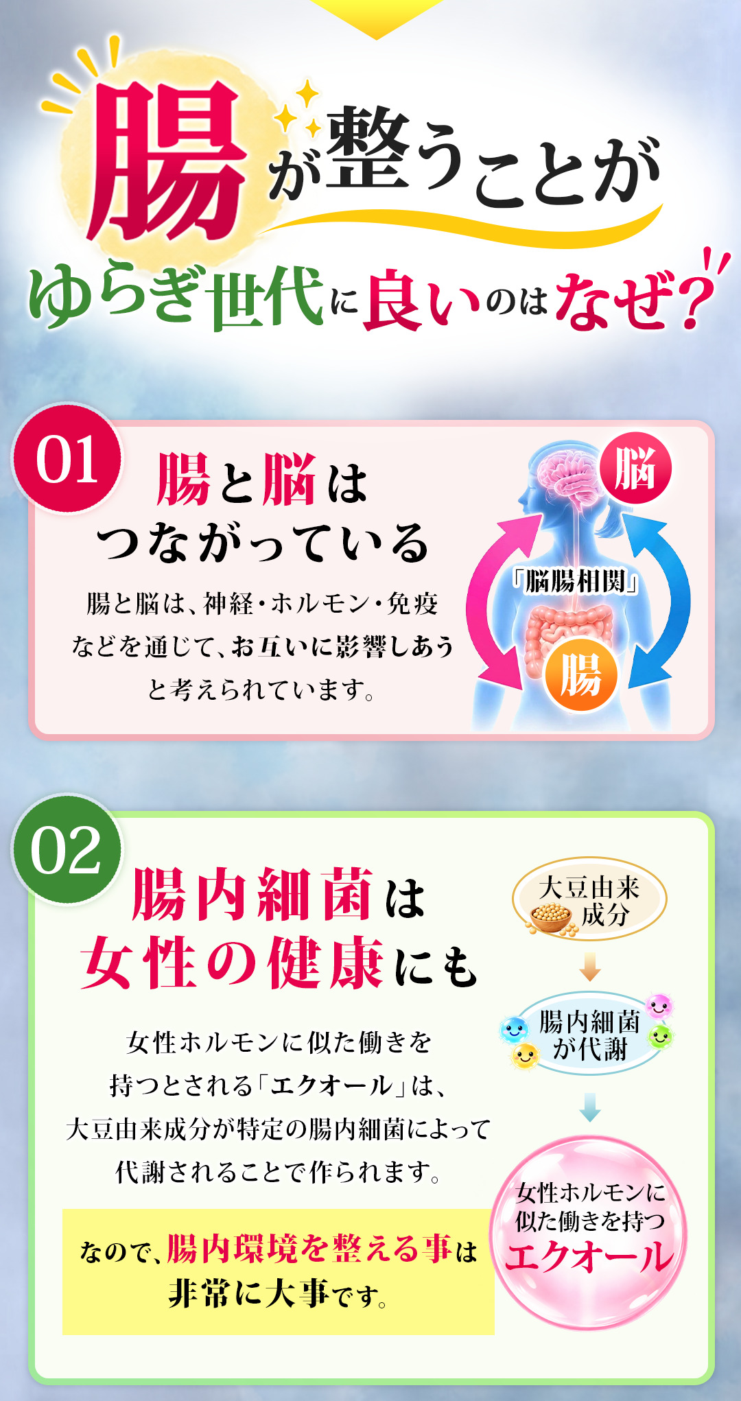 腸が整うことがゆらぎ世代に良いのはなぜ？