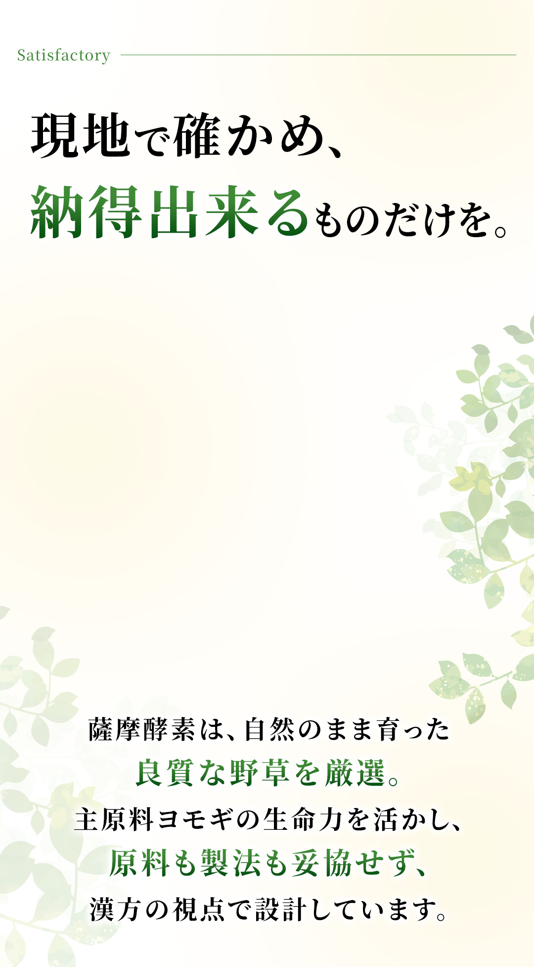 現地で確かめ、納得出来るものだけを