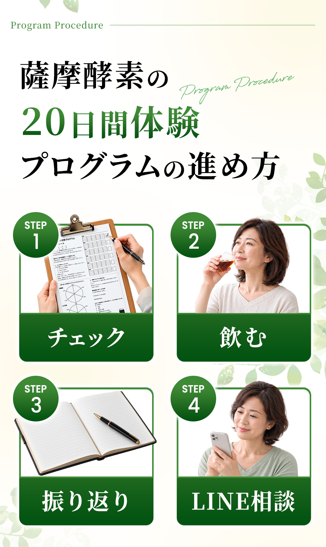 薩摩酵素の20日間体験プログラムの進め方